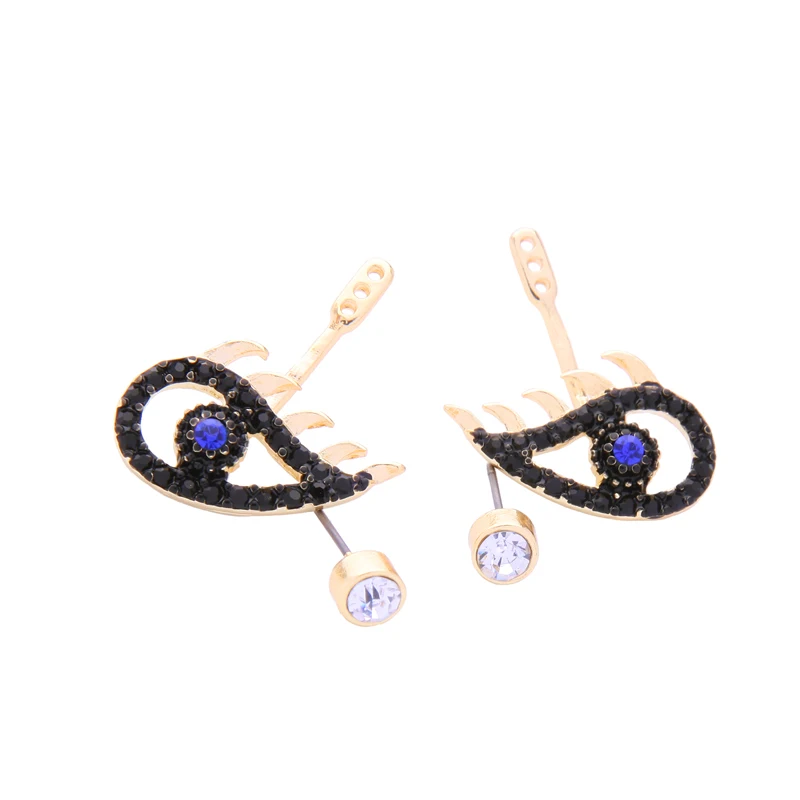 

ed01513c Black Rhinestone Evil Eye Earrings Wholesale Women Charm Earrings