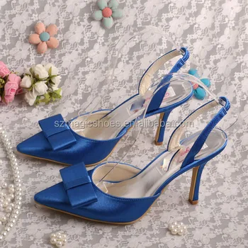 Pointed Toe Royal Blue Shoes Wedding Buy High Heels Rubber
