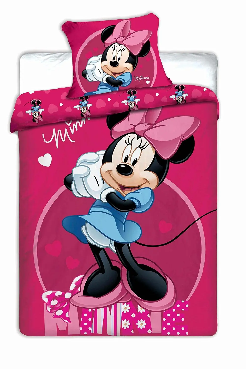 Buy Disney Minnie Mouse Dark Pink Single Duvet Cover Set 100