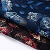 Metallic and Rayon Thread Embroidery Lace Fabric Quality Floral Embroidery Fabric
