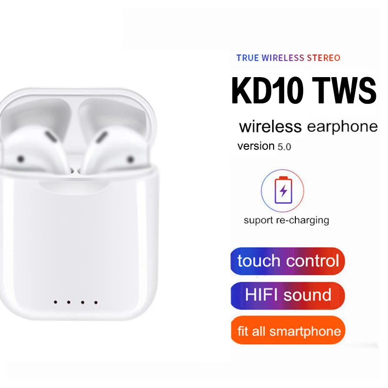 

KD10 tws v5.0 amazon 2019 top seller waterproof wireless earbuds i10 i30 i60 i80 KD10 tws