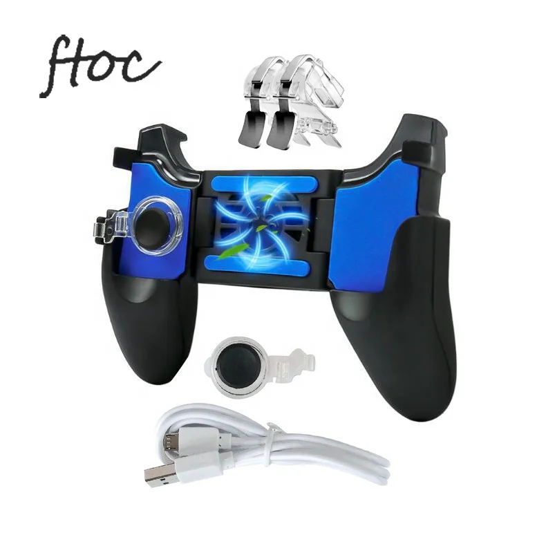 

Mobile Game Controller Trigger Cooling Fan Gamepad Joysticks L1R1 Shooter Controller For Game Pad, Clear