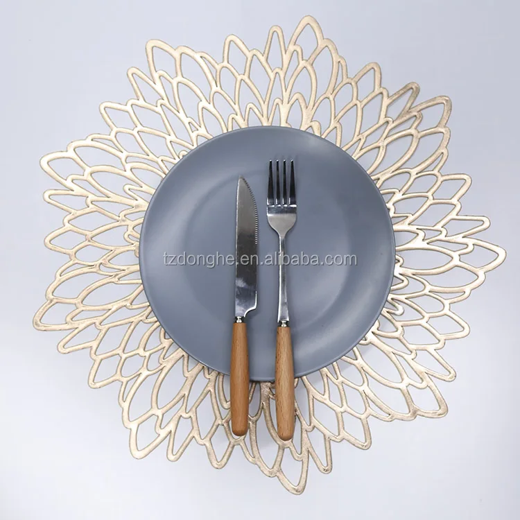 

Tabletex Placemat Flower Vinyl Placemat for Heat-Resistant Non-slip Table Mats Easy to Clean, Silver, gold, red