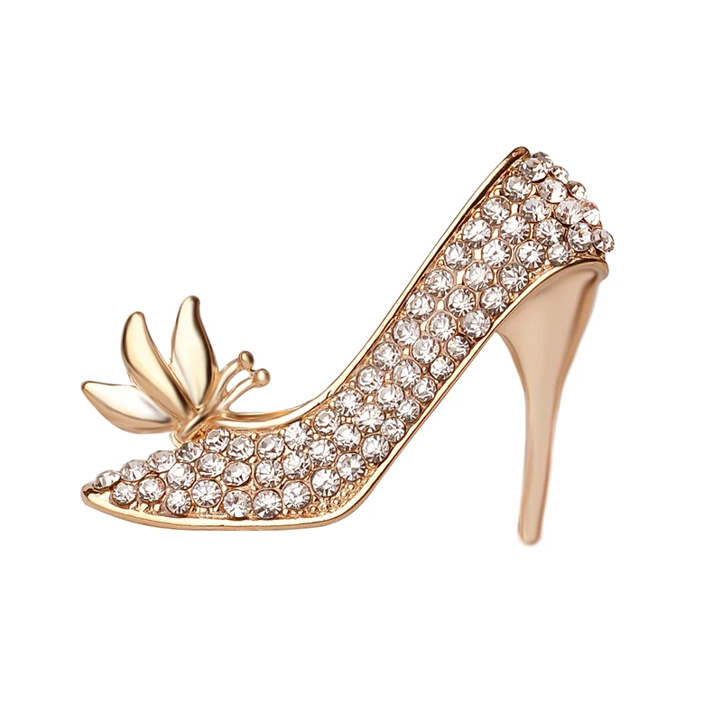 

Personalized girl shoe office brooch, Gold