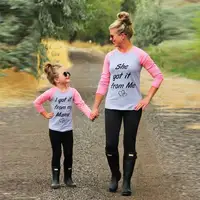 

family matching outfits mother daughter tshirt long sleeve mom mommy and me baby girl family look clothes
