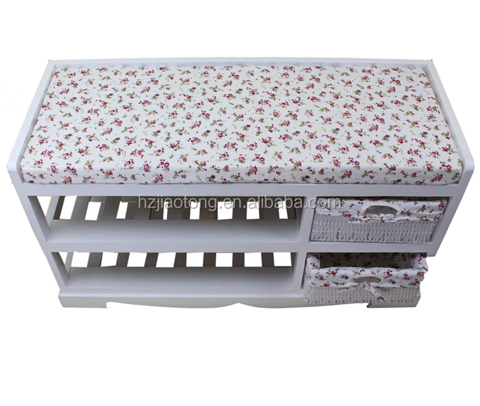 Entryway Furniture Shoes Storage Bench With Wicker Basket Buy