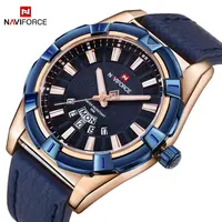 

NAVIFORCE 9118 Quartz Watch Date Week Display Fashion Casual Men Wristwatch Pirate Hook Design Leather Strap Male Clock Relogio