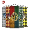 Free Shipping Custom harry potter Slytherin Ravenclaw Hufflepuff Gryffindor Hogwarts Wall Scoll Fabric Printing Hanging Flags