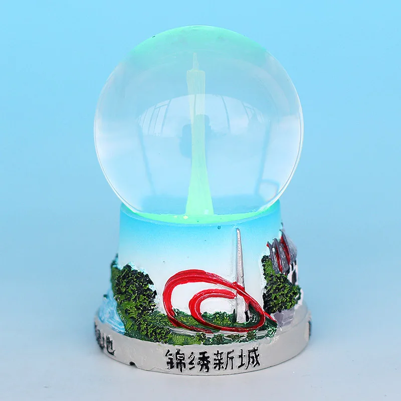 China Famous Tower Guangzhou Souvenir Snow Globe For Sale 45mm Resin