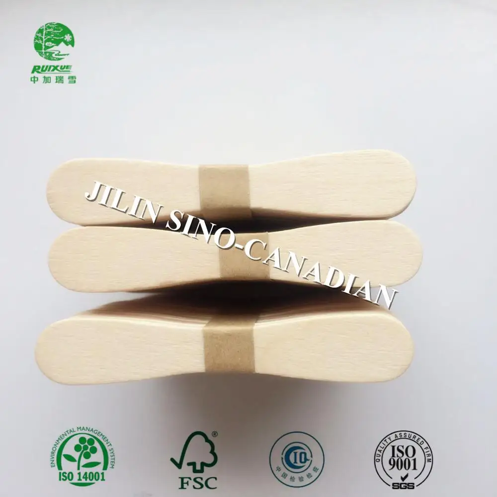 
94mm birch wood ice cream stick spoon with printed logo 