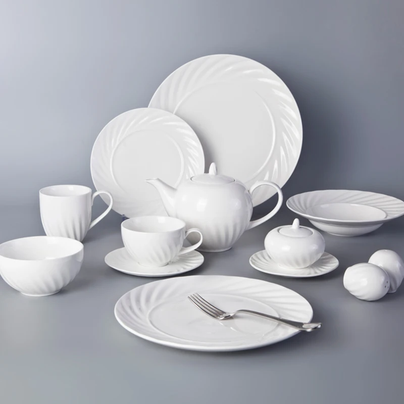 

Hotel Restaurant White Crockery Porcelain Dinnerware Ceramic Dinnerware, Banquet Crockery~