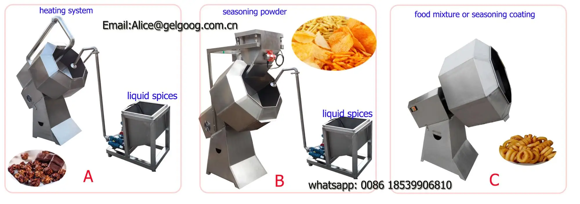 Gelgoog Flavored Popcorn Seasoning Popcorn Coating Machine Buy