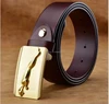 Popular luxury genuine leather belts for men with Leopard buckle