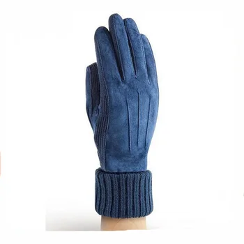 blue leather mens gloves