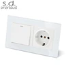 Luxury Glass Panel Multi Function Electrical European Wall Switch And Socket