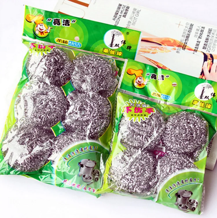 6 pack Stainless Steel Sponges Removes Grease Oil and Dirt Stains from Pots  Glassware and Bakeware