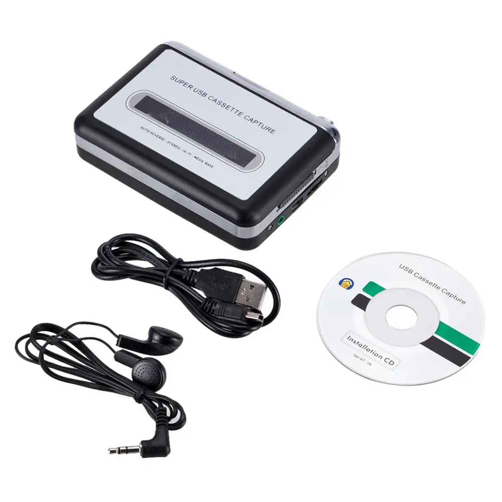 Tape to PC Super Cassette To MP3 Audio Music CD Digital Player Converter Capture Recorder +Headphone USB 2.0