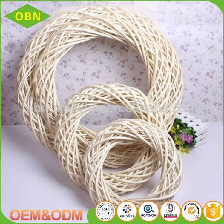 New arrival Artificial hand weaving willow wreath rattan decor wicker garland