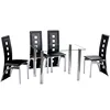 Black glass dining table with stainless steel leg chrome leg dining table with 6 chairs