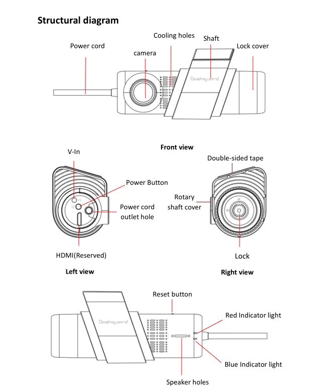 Dash Cam Wifi Full HD 1080p 170 Degree truck Video Recorder camera