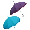 special shape solid color ladies umbrella with lace