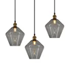 simple clear Elegant Morden Gray Chandelier Glass Ceiling Pendant Lamps