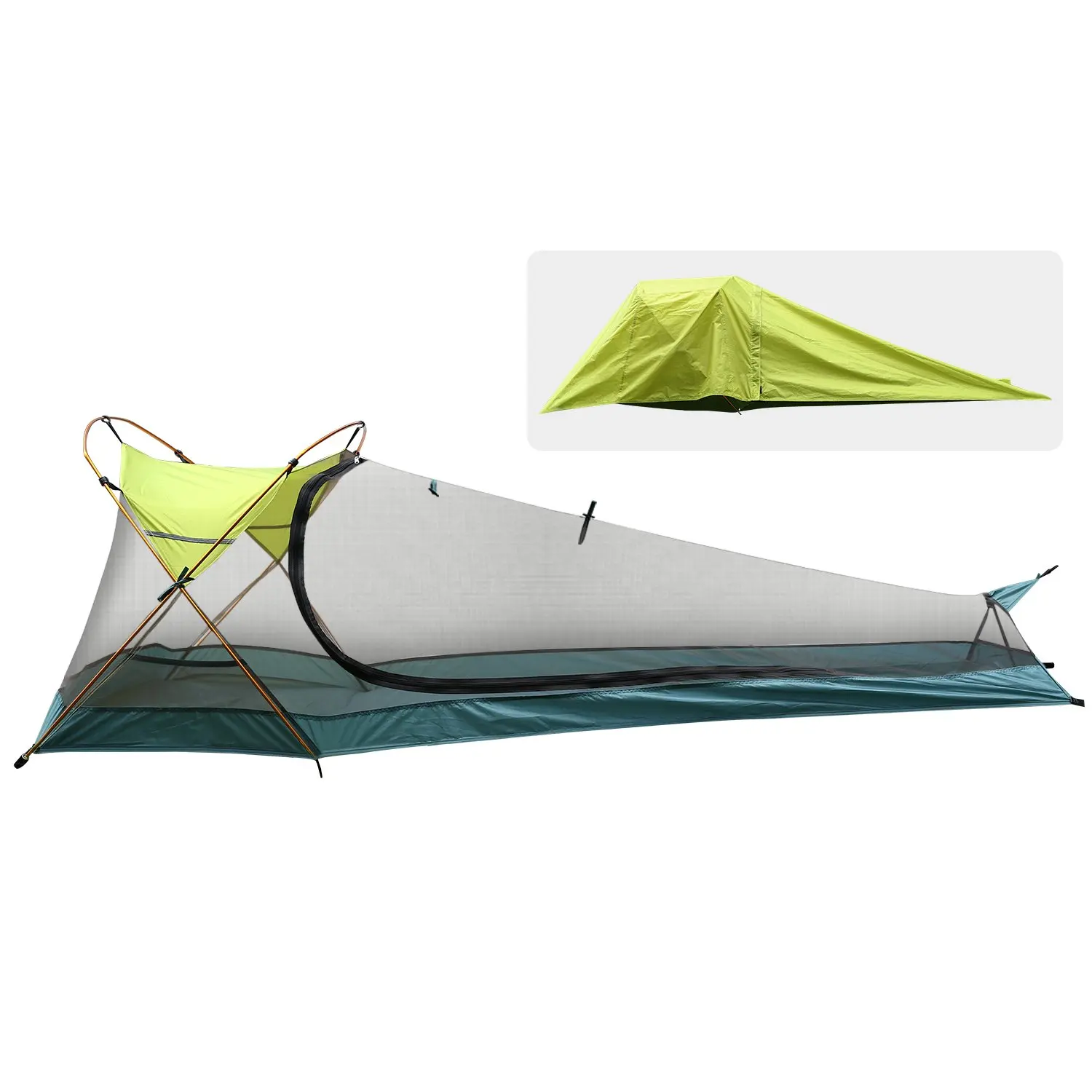 Single 1 Person Tent 3 Season Freestanding For Camping Backing Tent