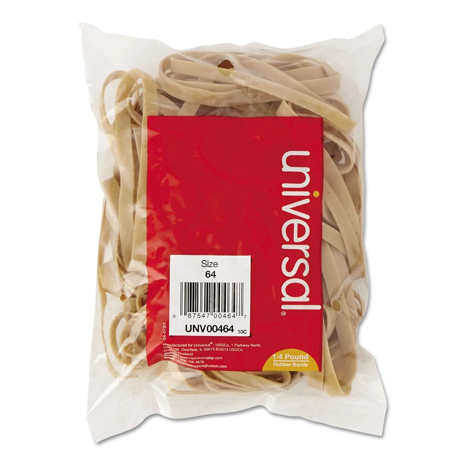 Universal Products - Universal - Rubber Bands, Size 64, 3-1/2 x 1/4, 88 Bands/1/4lb Pack - Sold As 1 Pack - General purpose rubber bands for home or office use.