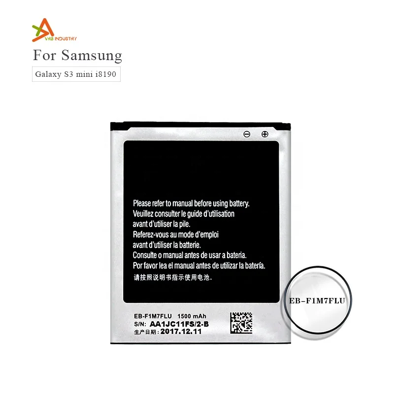 

New Spare Battery for Samsung Galaxy S3 Mini i8160 i8200 i8190 S7562 G313 EB-F1M7FLU 1500mAh Real Capacity Best Quality