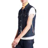 Wholesale Men Brand Quality Front Button Up Sleeveless 100% Cotton Denim Jacket