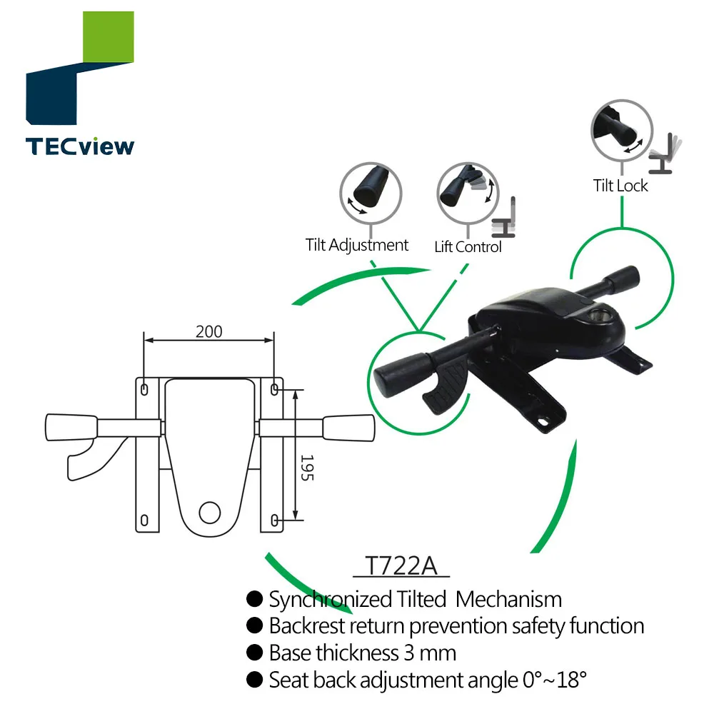 
Synchronized Tilted office chair mechanism parts 