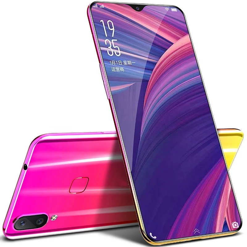 

2019 new 6.2 Full screen Smartphone 4G LTE Android Mobile Phone with Fingerprint ID AI Selfie Face Wake 3D curved Glass cover, Black gold pink