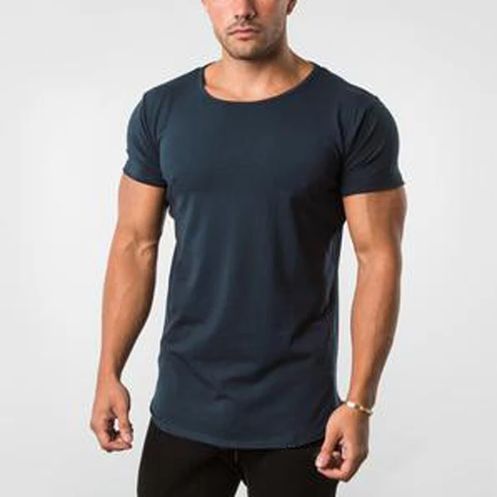 Wholesale Slim Fit High Quality Gym T Shirt 95% Cotton 5% Spandex Gym ...