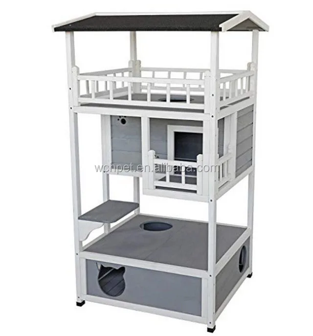 31"l X 30"w X 56"h Outdoor Cat House Ideal Cat Shelter Weatherproof Pet