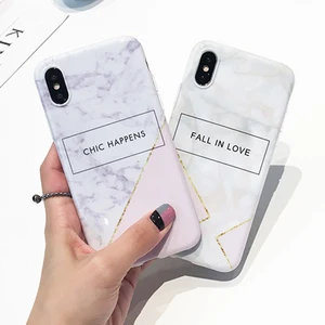 Reseller Wholesale Drop Ship Custom Phone Cover for iPhone 8 7 6 Plus Gold Marble TPU IMD Case for iPhone X 10