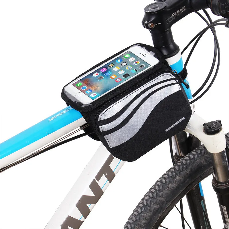Odspter Cycling Bike Frame Bag Bike Bag Phone Pouch Waterproof Touchscreen Front Top Tube Frame Bag Bicycle Double Pouch Saddle Bags For On Onbuy
