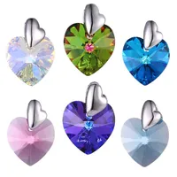 

33697 crystals from Swarovski, love heart xuping imitative amethyst diamond stone sterling silver color blue crystal pendant