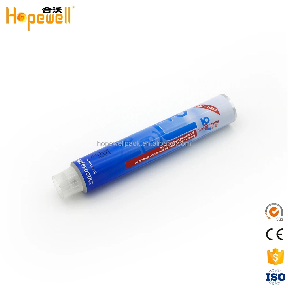 
Hot sale empty hand lotion cream shower gel cosmetic aluminium collapsible packaging paint tube 