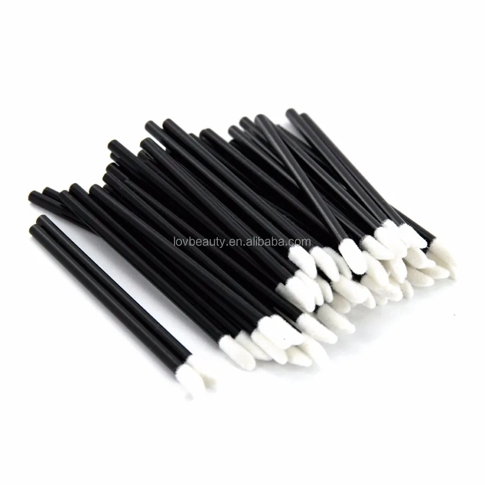 

Microbalding Disposable Eyeliner Brush Nylon Head Lip Liner Wand Applicator One-off Makeup Brush, Black