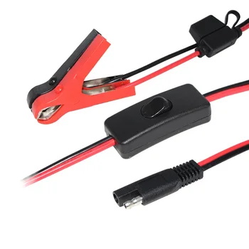 16 Gauge Wire 6 Feet Long Alligator Clips With Fuse To Quick Disconnect 2 Pin Wire 16 Gauge Wire 6 Feet Long Alligator Clips With Fuse To Quick Disconnect 2 Pin Wire