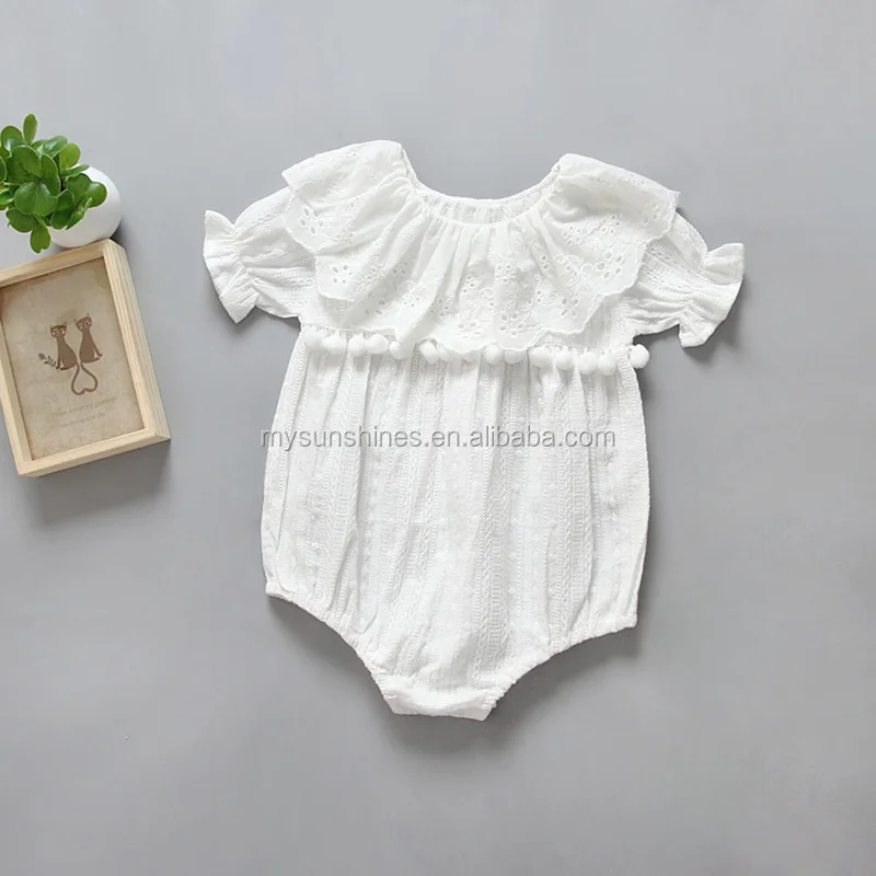 

2017 New Style Cotton Lace Baby Clothes Kid Clothing Customer Princess White Baby Romper For 0-4Years