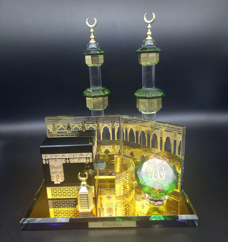 
24k Gold Plated Crystal Souvenir Gift Crystal Kaaba Model 