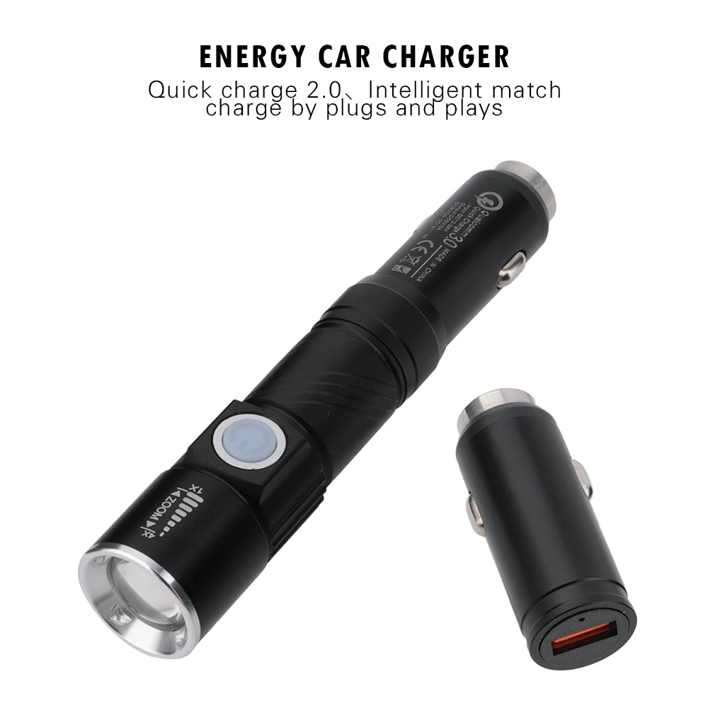 Multifunction Led Torches Car Charger Flashlight Rechargeable Buy