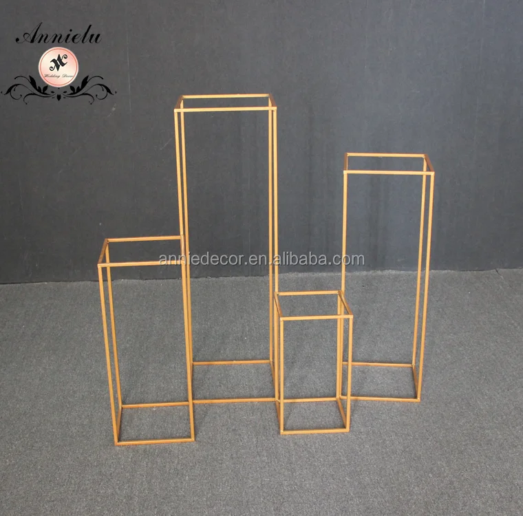 Wedding and Banquet Flower Stand, Hotsale Metal Rectangular Table Decoration Centerpiece