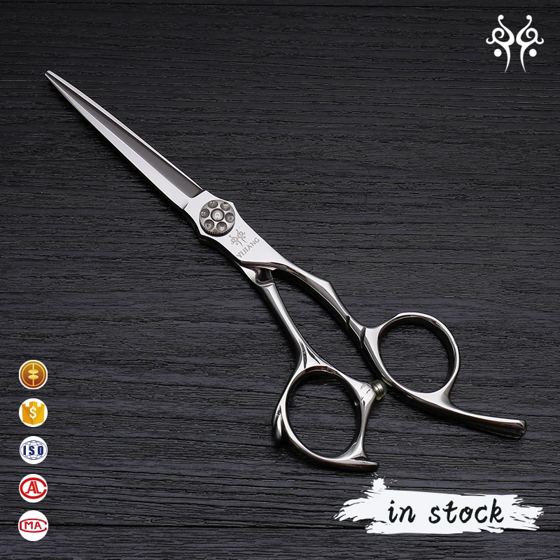 

YiJiang Fly Handle Style Scissors Hair Cutting Scissors With 440c Scissors Hair Professional barber, Sliver or customized