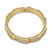 Ebay Amazon Hot Selling Gold Plated Iced Out Gypsophila Bracelet Micro Pave AAA Cubic Zircon Hot Wheels Cuff Bangle