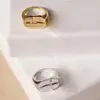 925 Silver jewelry Personality cross signet Ring for girl