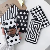 

cute love heart gird pattern mobile phone mirror case for iphone x xs xr xs max,for iphone xr phone case with mirror