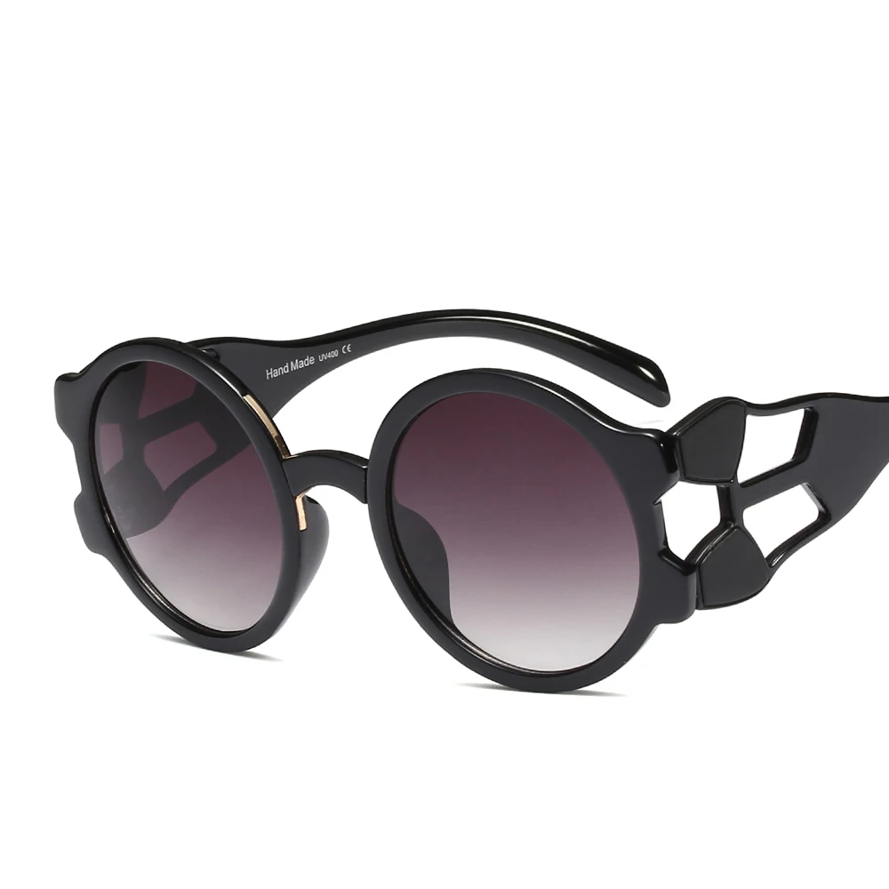 

SHINELOT 95142 New Fashion Oversized Round Retro Sunglasses Round Horn Glasses Lunettes Low Moq