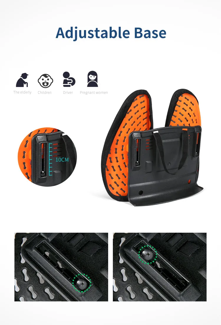 Lumbar Back Support Extra Comfortable Adjustable Cushion For Car And